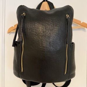 Joy Susan Black Vegan Leather Backpack